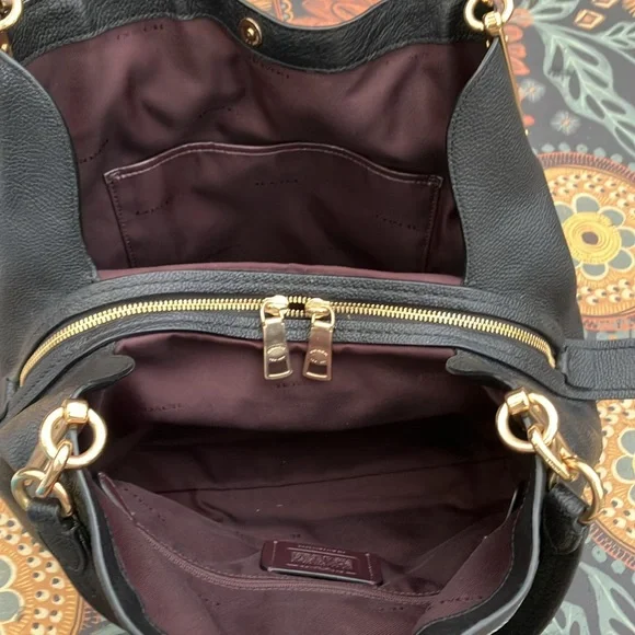 NIB - Coach Dalton 31 Polished Black Pebbled Leather Satchel 73545 - Picture 11 of 13